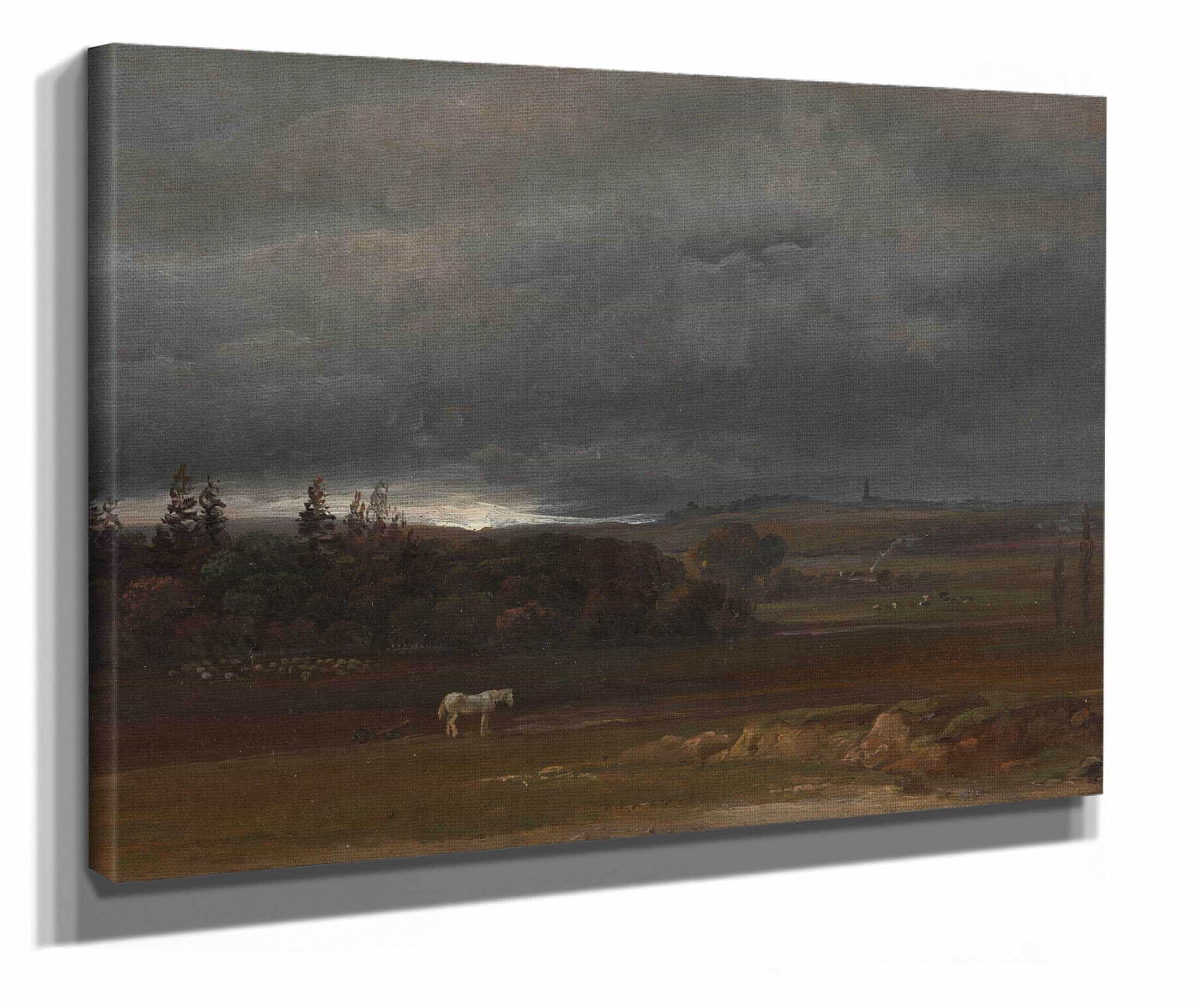 Fields Near Dresden With A White Horse by Johan Christian Dahl