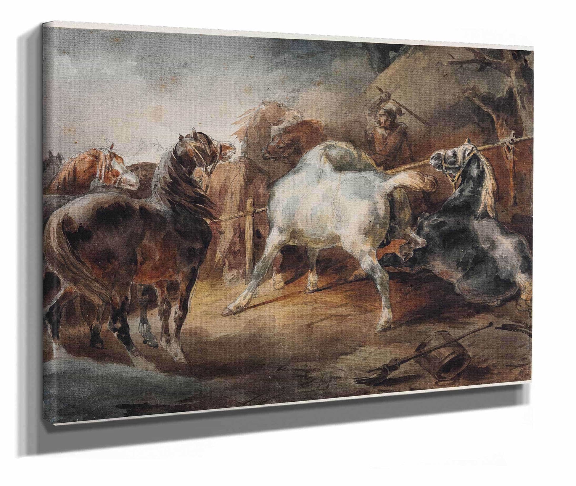 Fighting Horses by Theodore Gericault