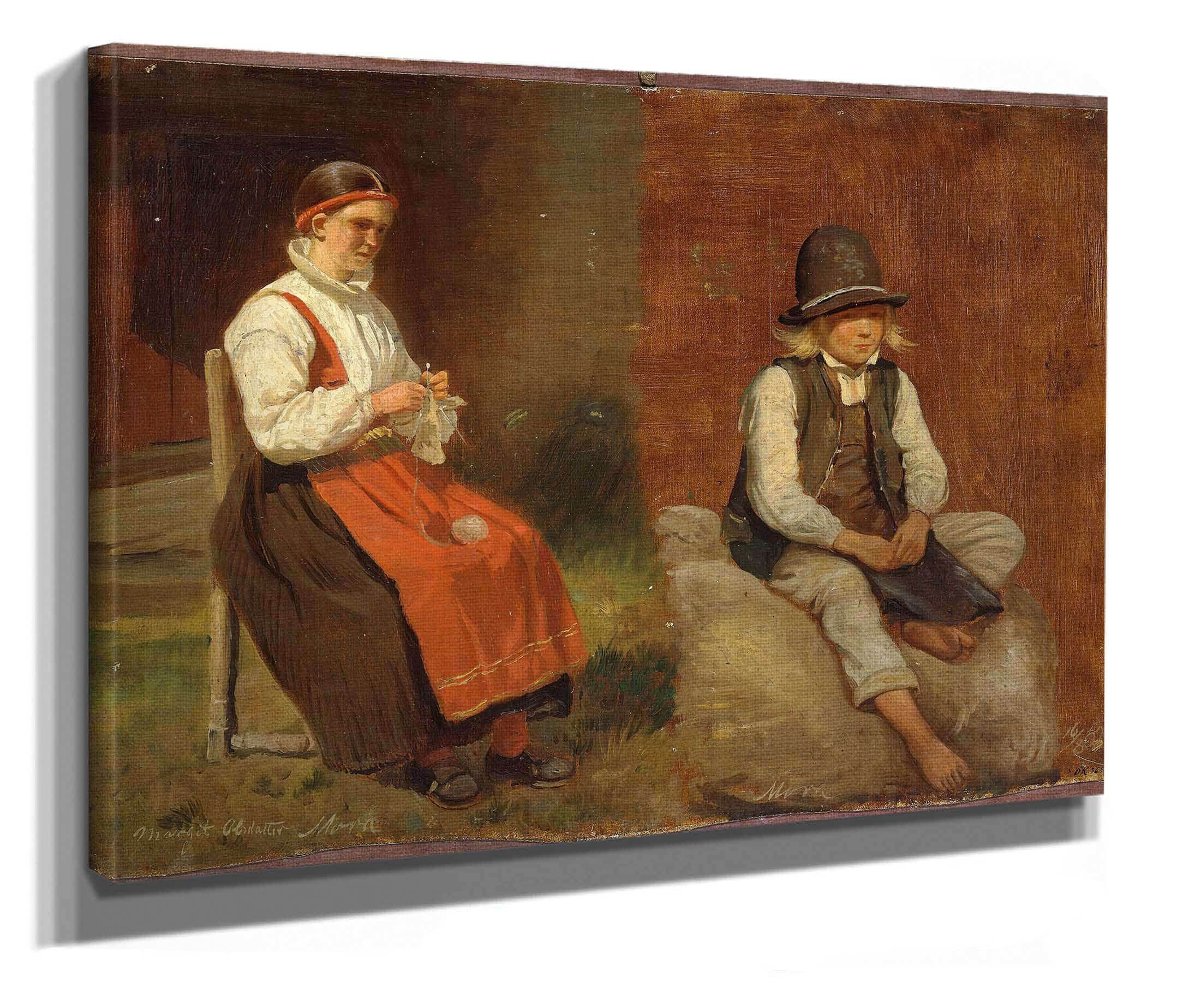 Figur Studies From Mora In Sweden by Adolph Tidemand