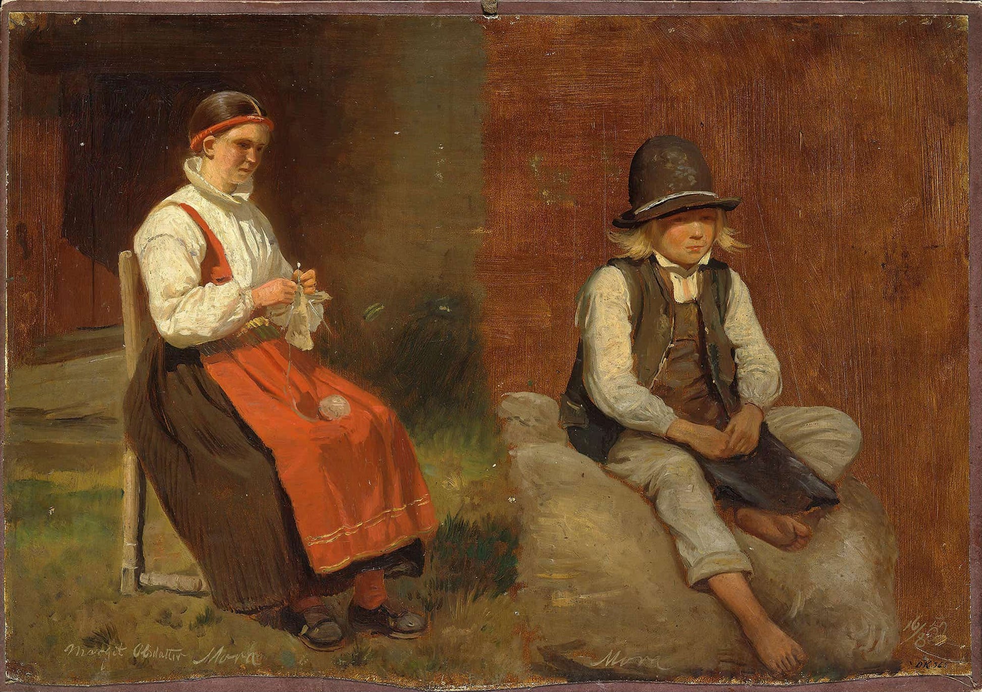 Figur Studies From Mora In Sweden by Adolph Tidemand