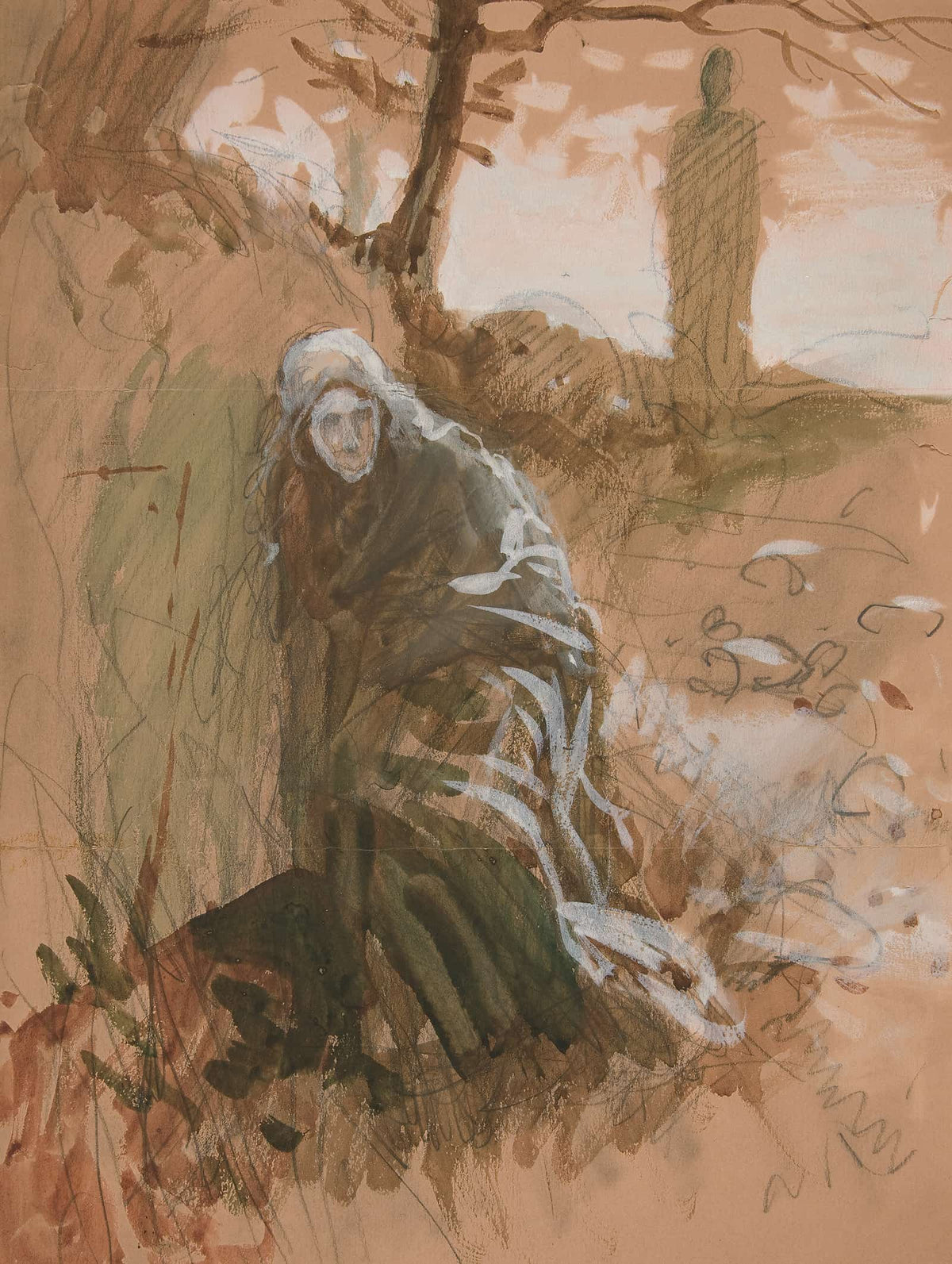 Figure In Woods by Edwin Austin Abbey