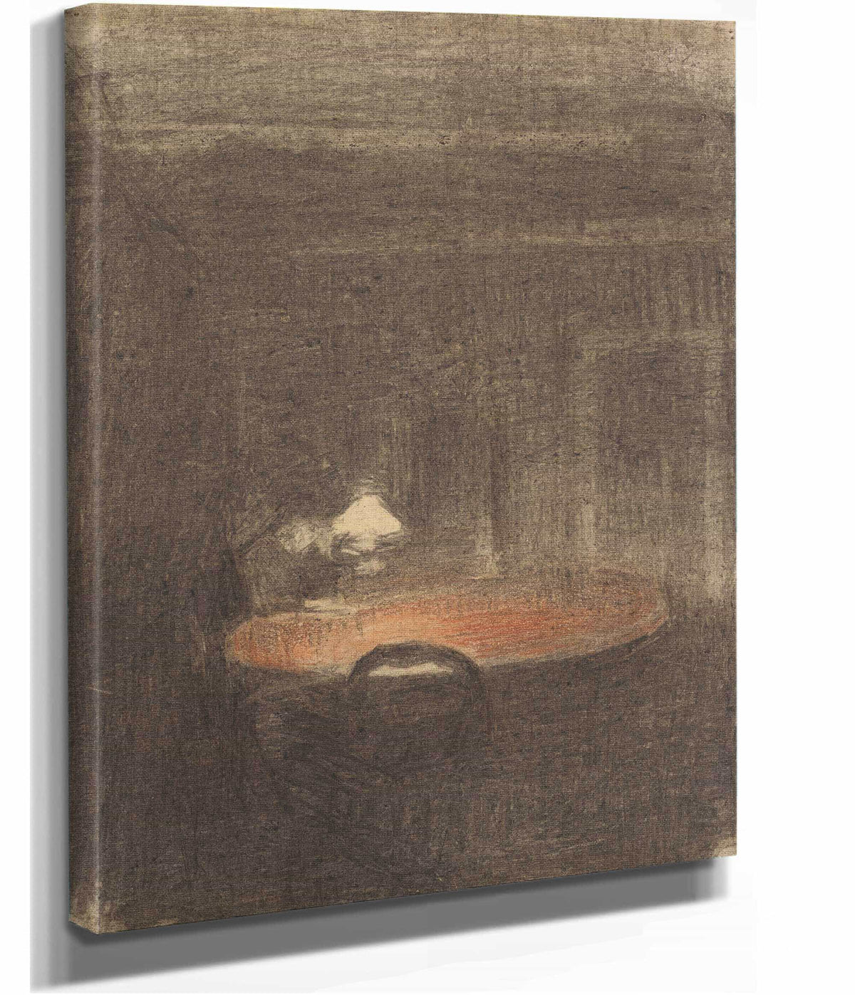 Figure Reading At A Table In An Interior At Night by Vilhelm Hammershoi