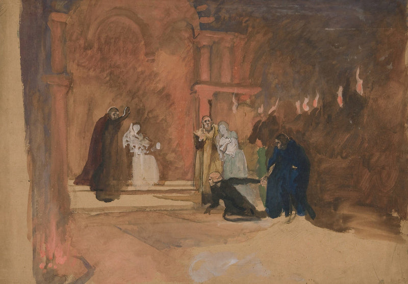 Figure Scene Hamlet by Edwin Austin Abbey