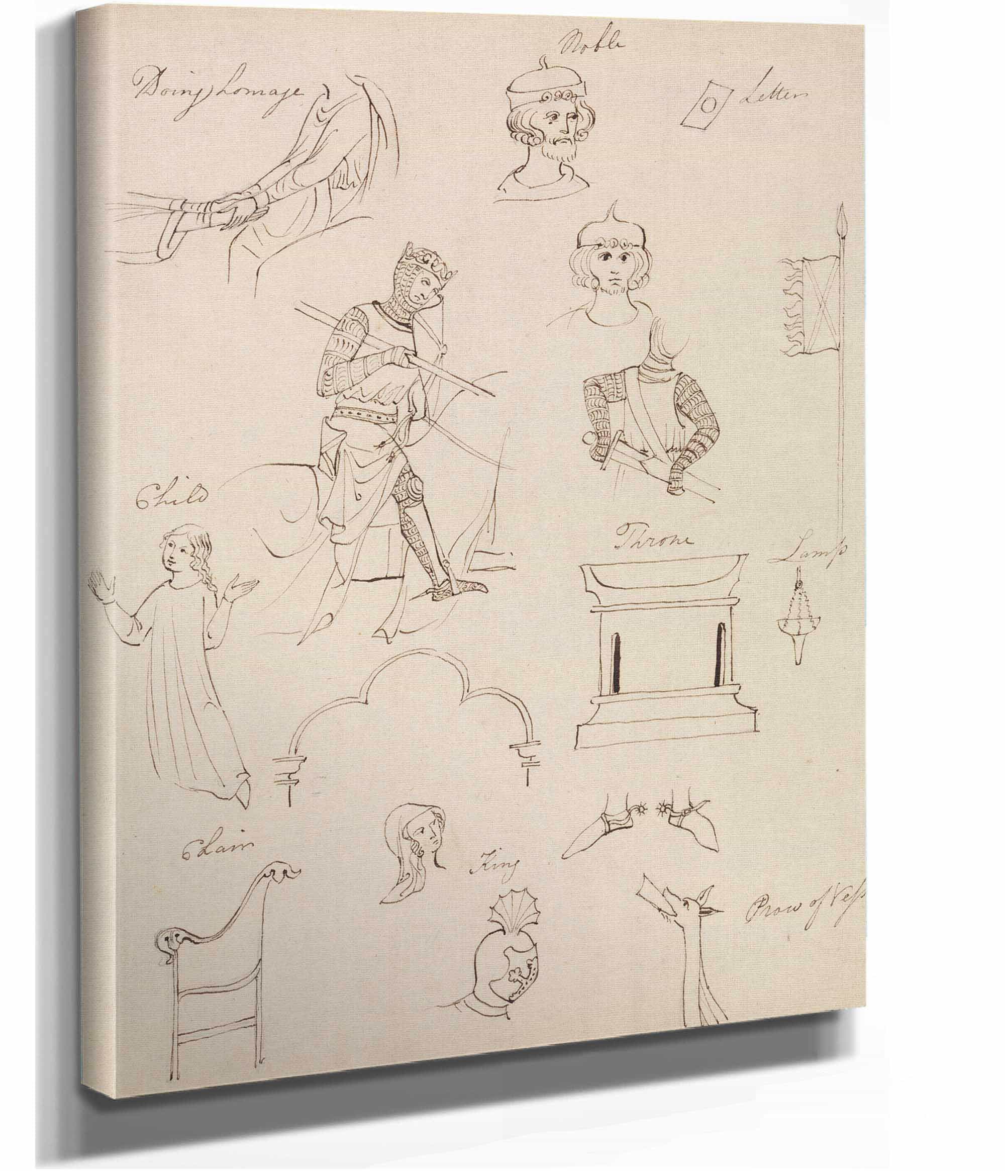 Figure Studies For Medieval Noble Life by Robert Smirke