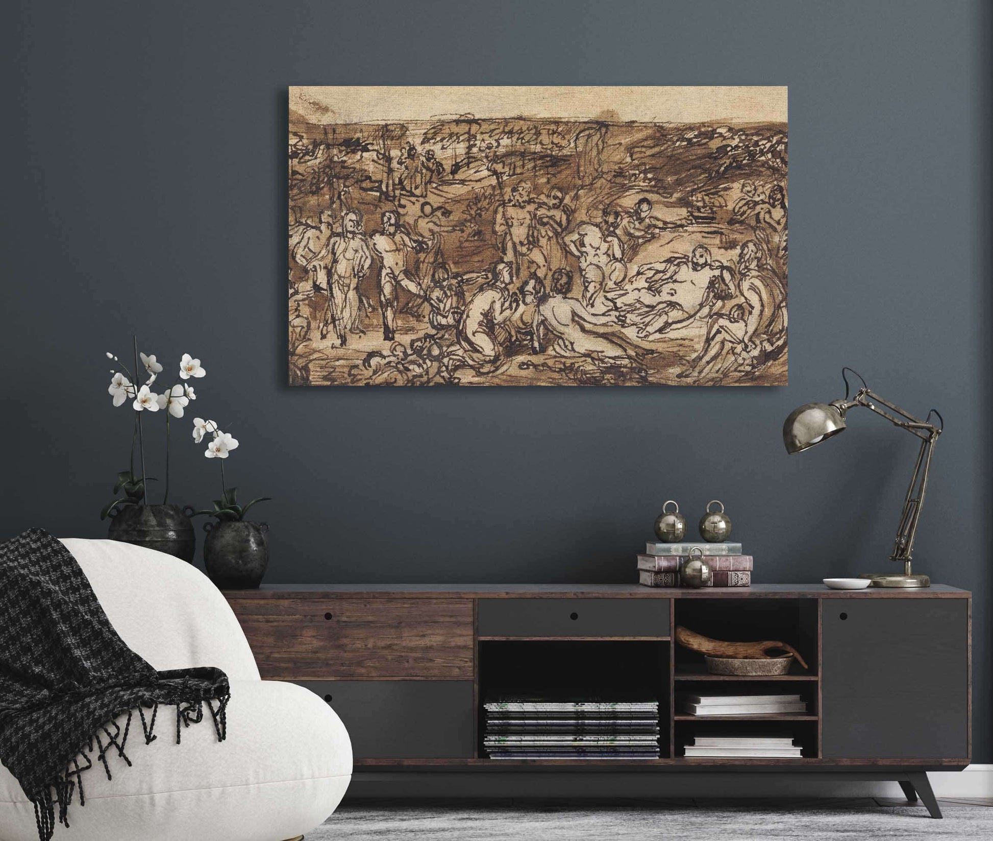 Figure Studies Of A Group Of People In A Wooded Clearing by Robert Smirke