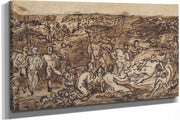 Figure Studies Of A Group Of People In A Wooded Clearing by Robert Smirke