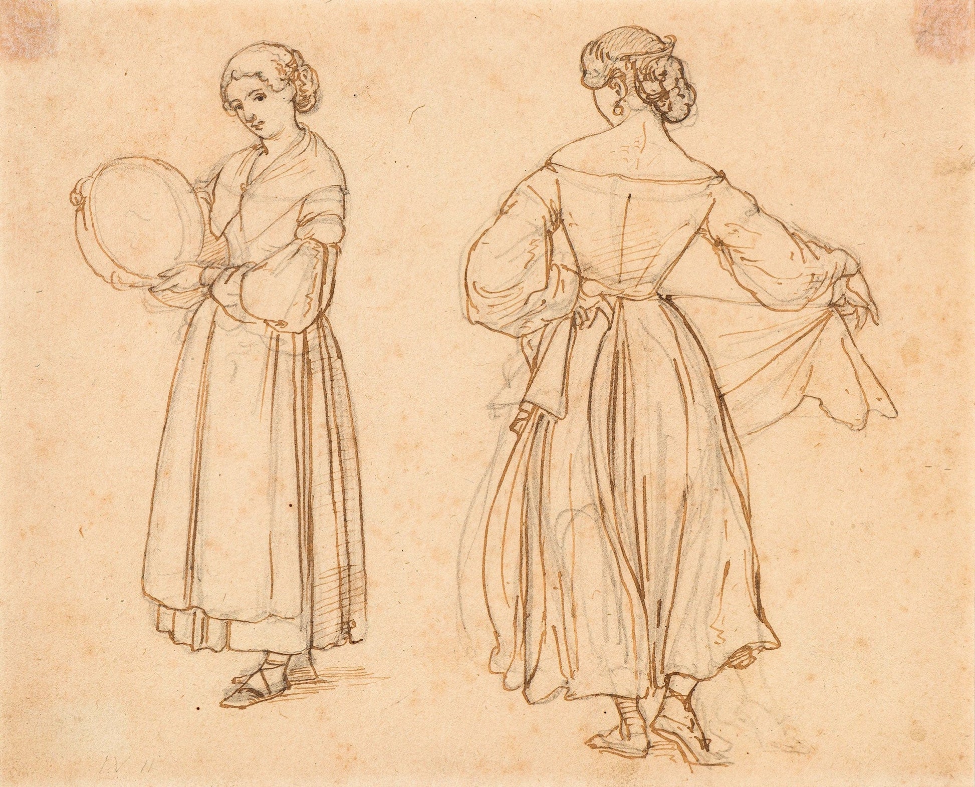 Figure Study For Dancing Roman Woman Before by Wilhelm Marstrand