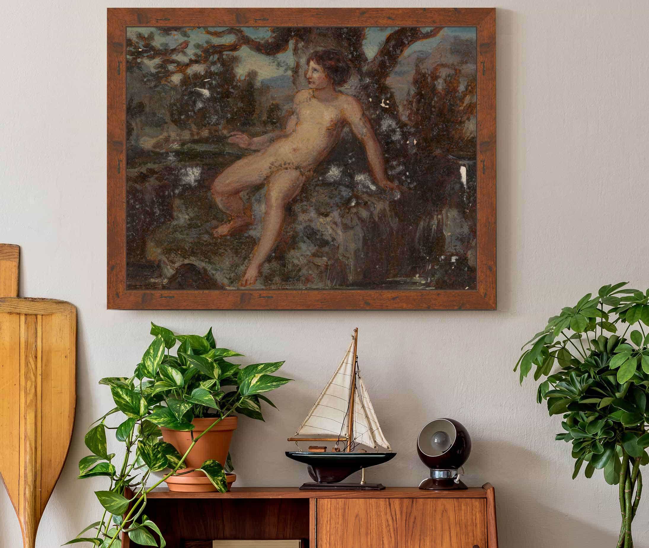 Figure Study Of A Nude Woman In A Wooded Landscape by Robert Smirke