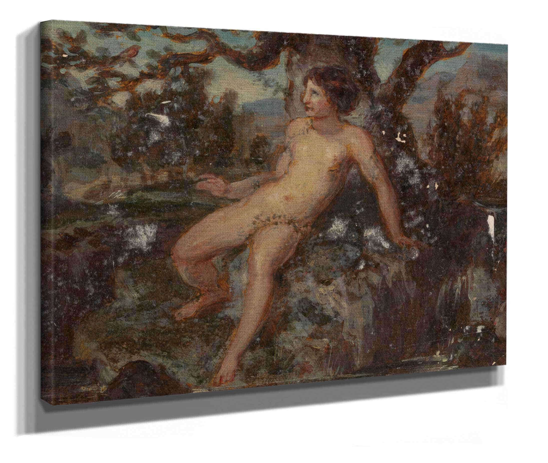 Figure Study Of A Nude Woman In A Wooded Landscape by Robert Smirke