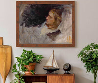 Figure Study Of Hamlet For The Play Scene Hamlet Act Iii Scene Ii  by Edwin Austin Abbey