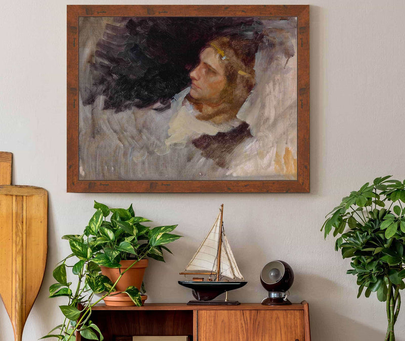 Figure Study Of Hamlet For The Play Scene Hamlet Act Iii Scene Ii  by Edwin Austin Abbey