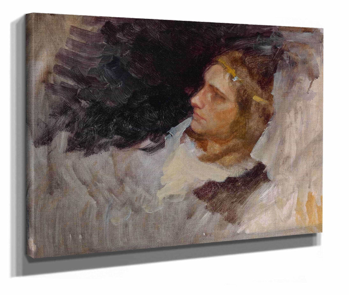 Figure Study Of Hamlet For The Play Scene Hamlet Act Iii Scene Ii  by Edwin Austin Abbey