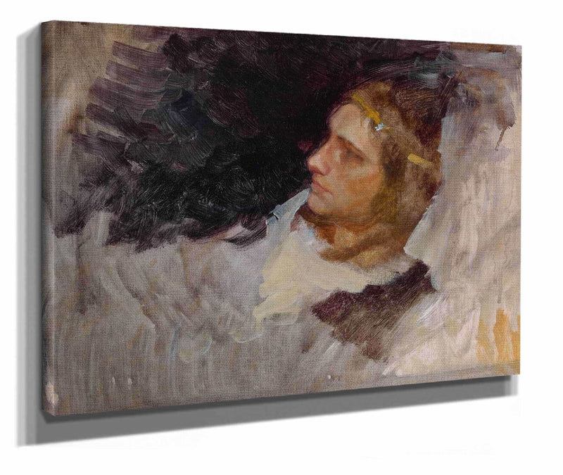 Figure Study Of Hamlet For The Play Scene Hamlet Act Iii Scene Ii  by Edwin Austin Abbey