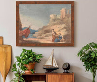 Figures Among Ruins On Hill by Thomas Sully