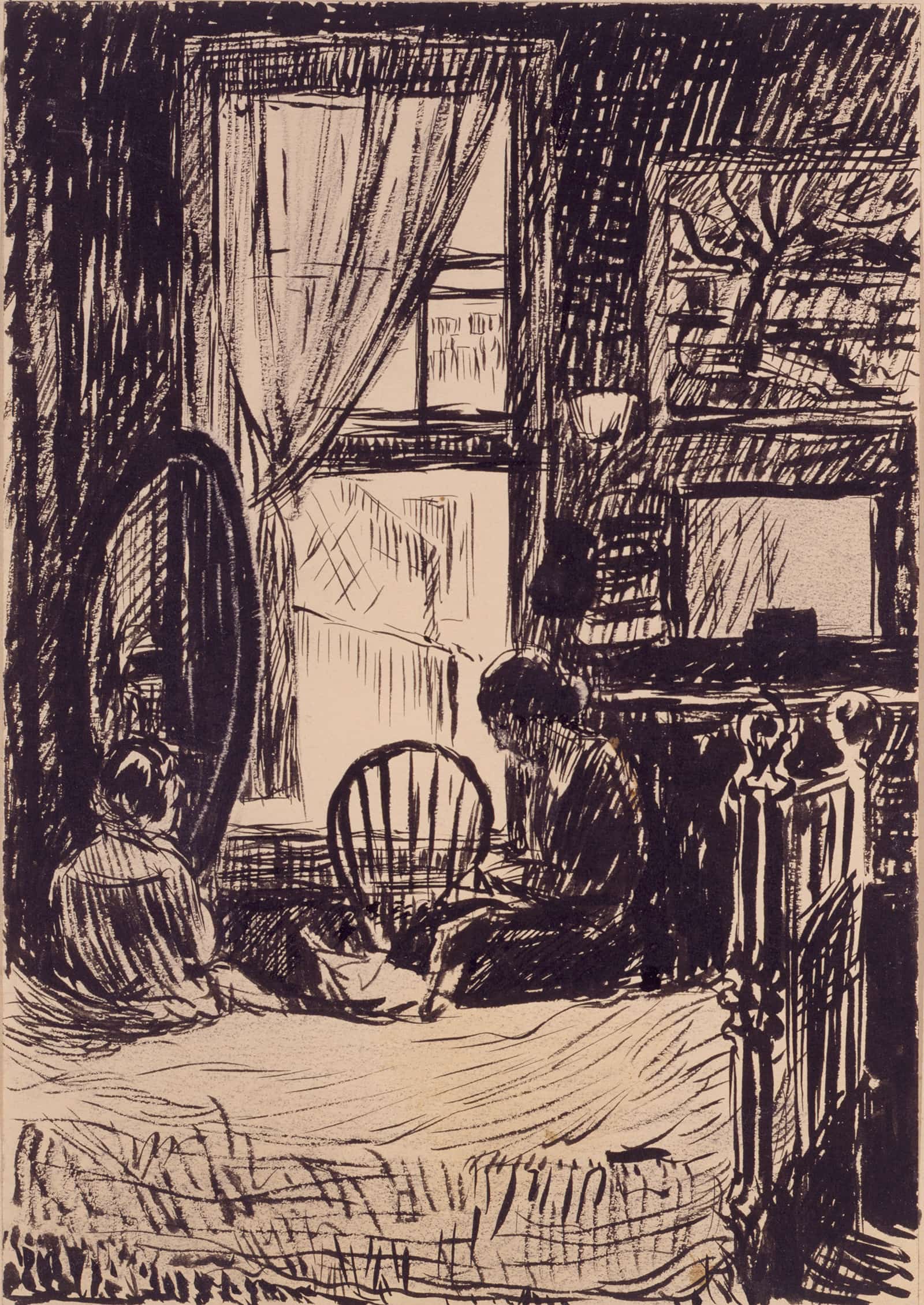 Figures Before Window by Henry Lyman Sayen