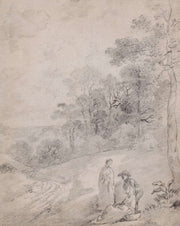 Figures By A Track Through A Wooded Landscape Early S by Thomas Gainsborough