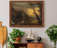 Figures Fishing In A Rocky Coastal Landscape by Salvator Rosa