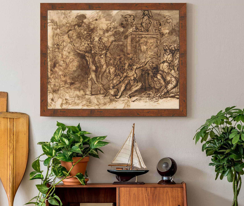 Figures Gathered Around A Tree  by Salvator Rosa