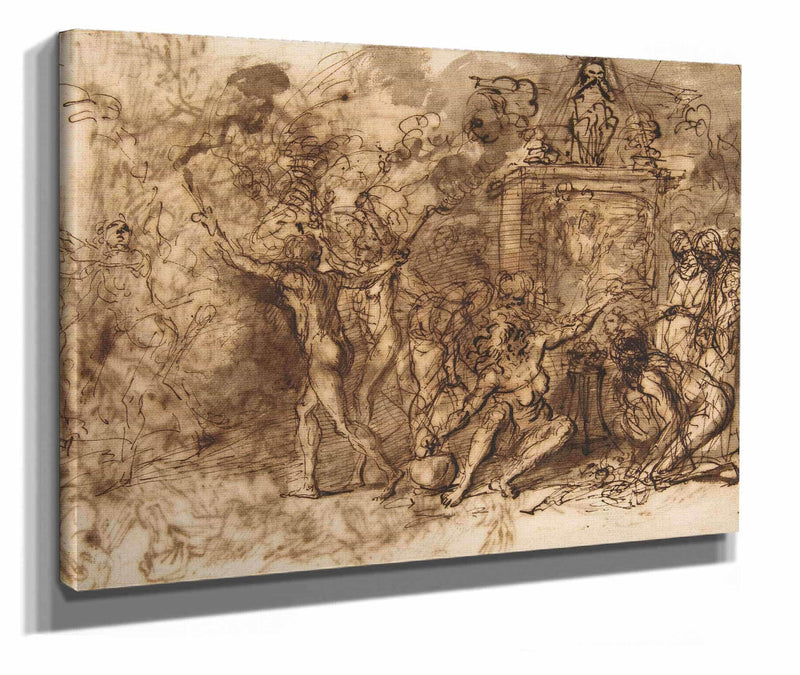 Figures Gathered Around A Tree  by Salvator Rosa