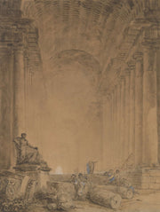 Figures In A Colonnade by Hubert Robert