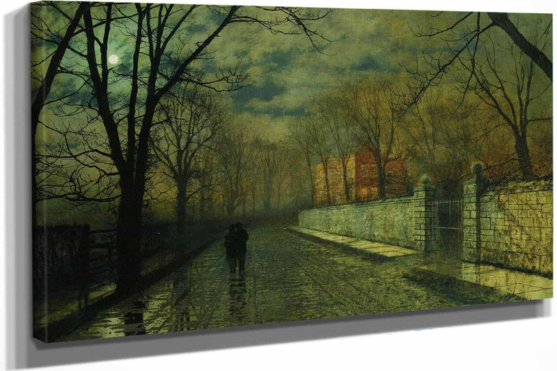 Figures In A Moonlit Lane After Rain by John Atkinson Grimshaw