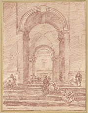 Figures In A Roman Arcade by Hubert Robert