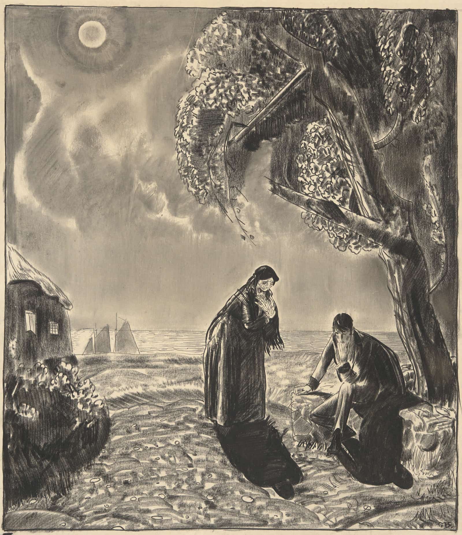 Figures In Moonlight by George Wesley Bellows