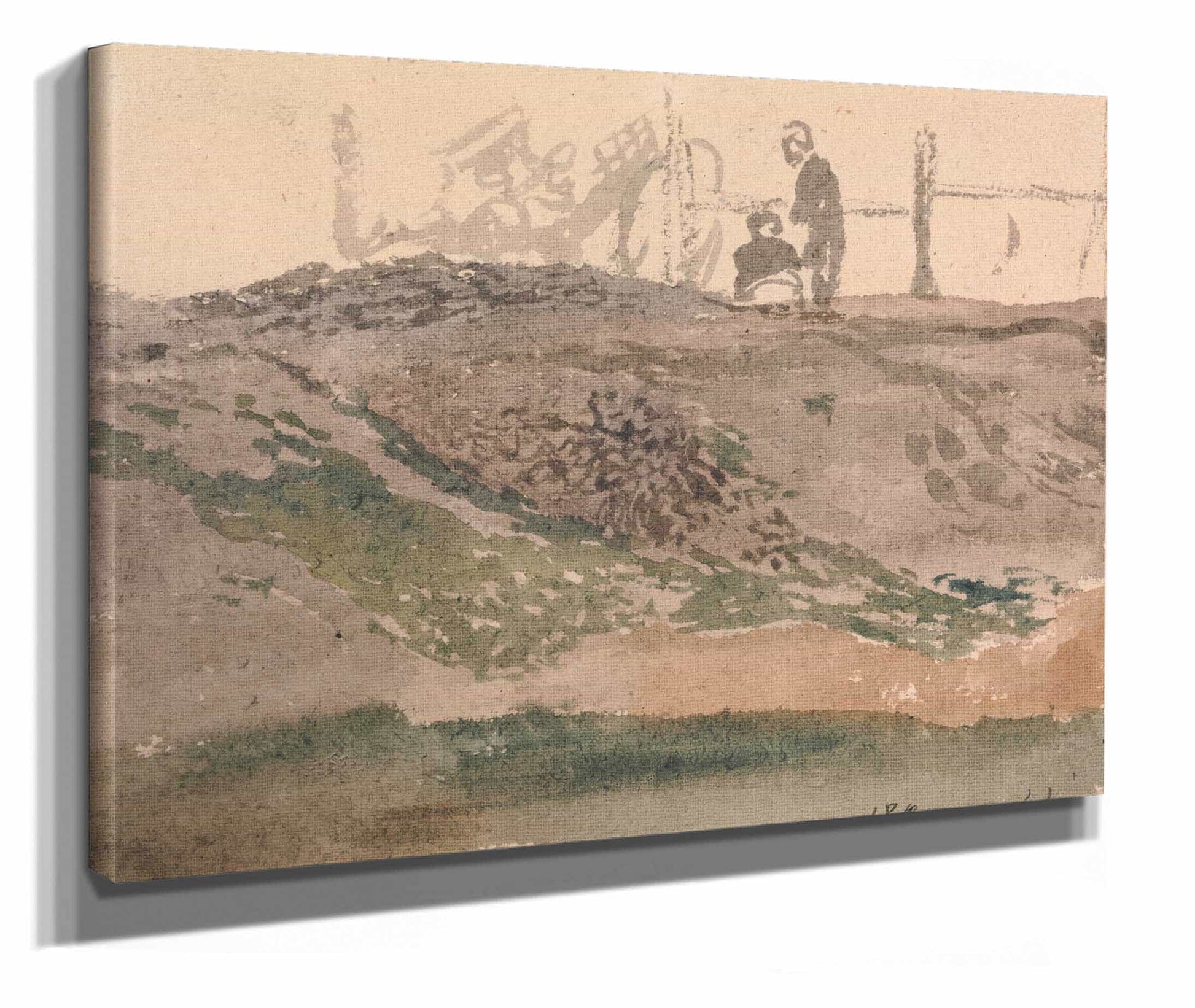 Figures On A Bank Kensington Gravel Pits by John Linnell