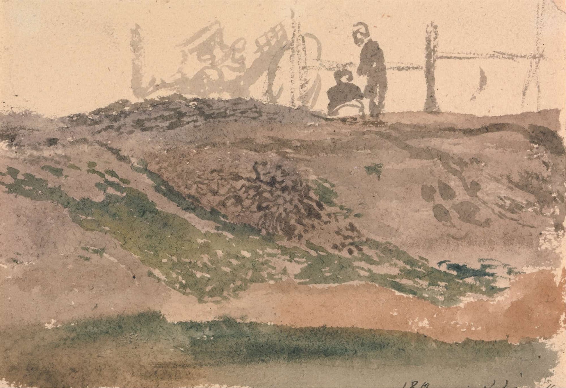 Figures On A Bank Kensington Gravel Pits by John Linnell