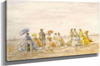 Figures On The Beach At Trouville by Eugene Boudin