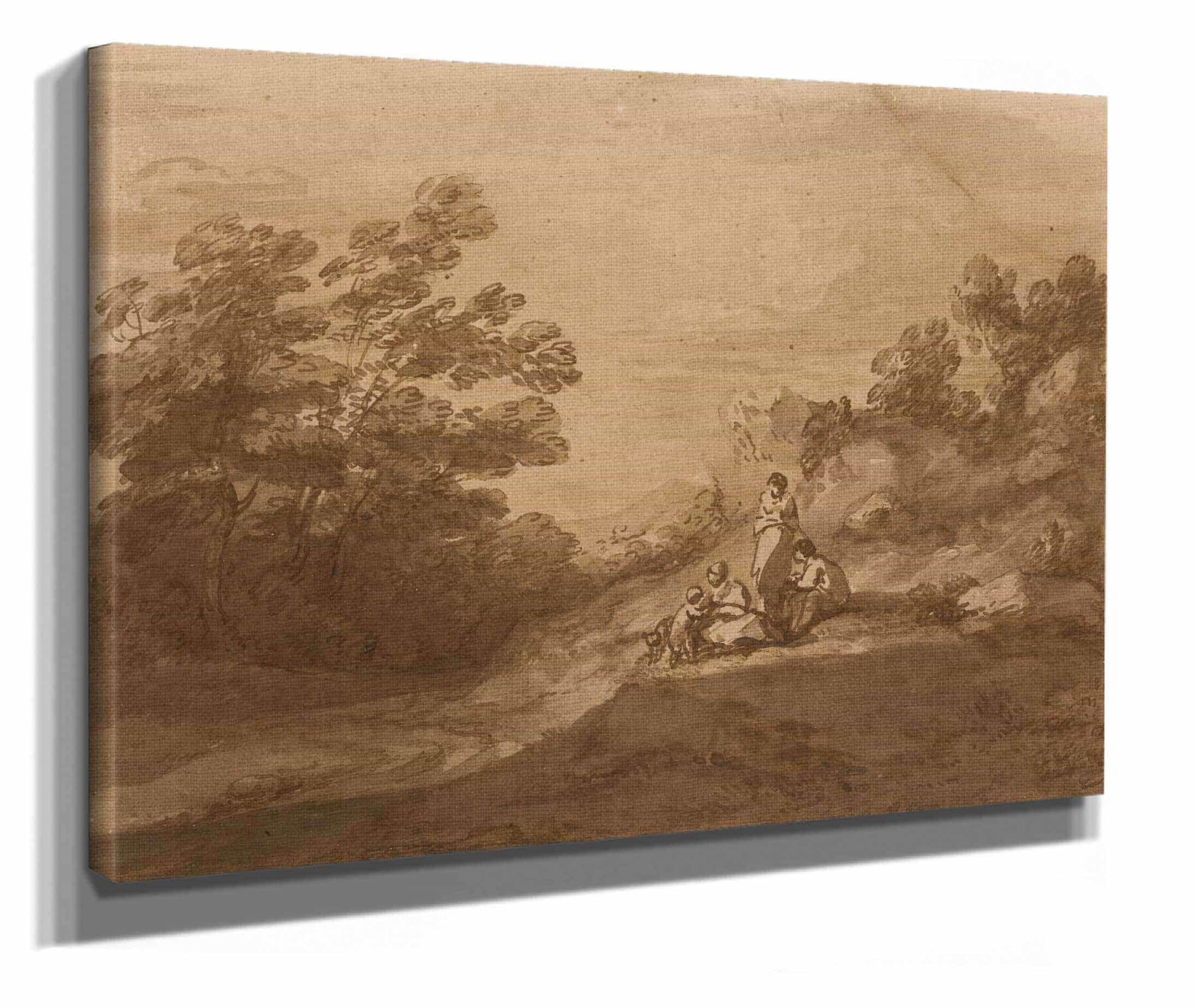 Figures Resting In A Woodland Landscape by Thomas Gainsborough