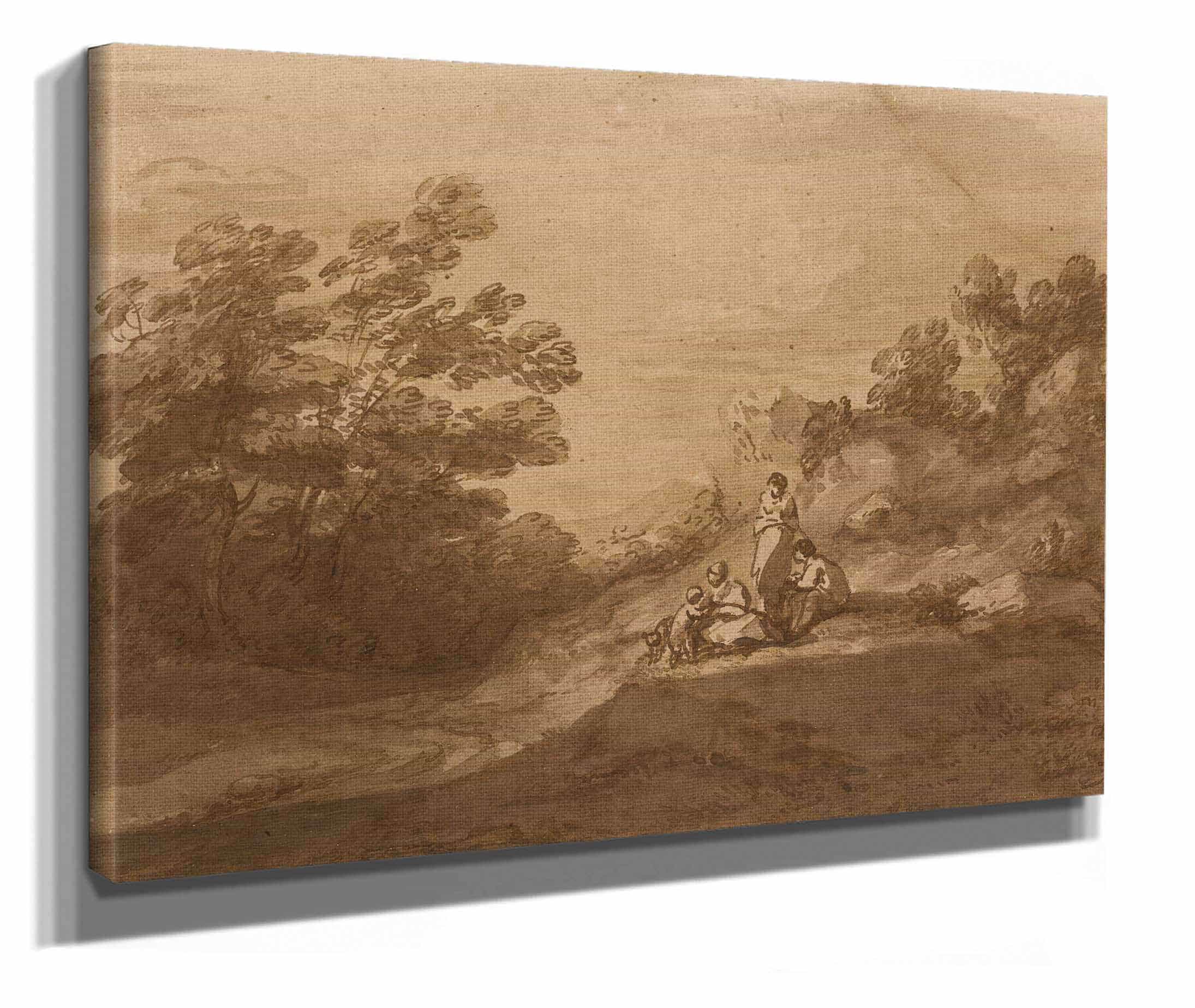 Figures Resting In A Woodland Landscape by Thomas Gainsborough