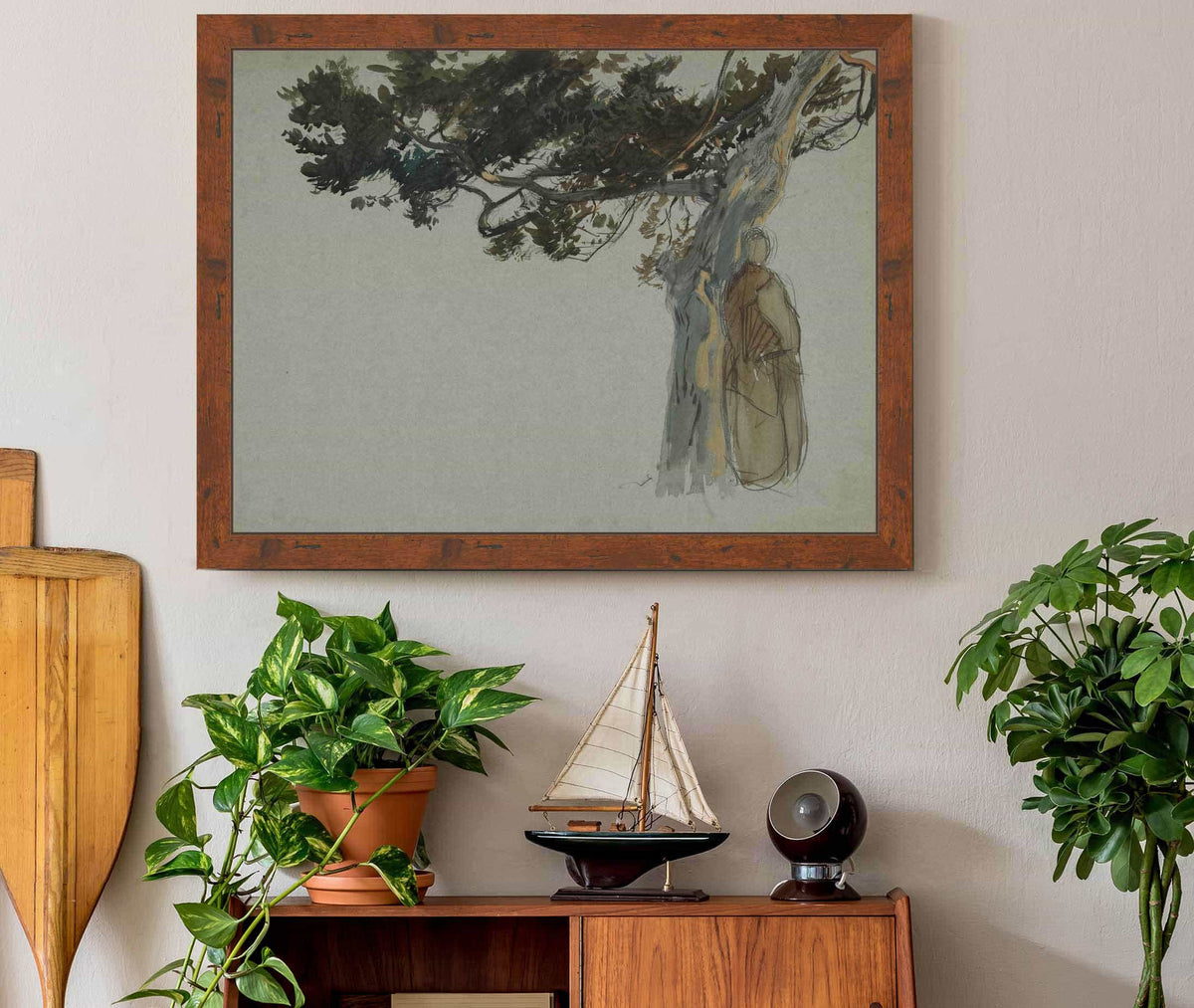 Figures Standing Beneath A Tree by Edwin Austin Abbey