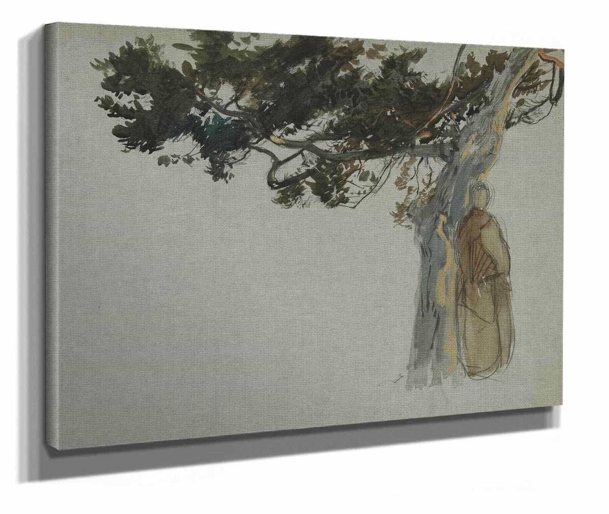 Figures Standing Beneath A Tree by Edwin Austin Abbey