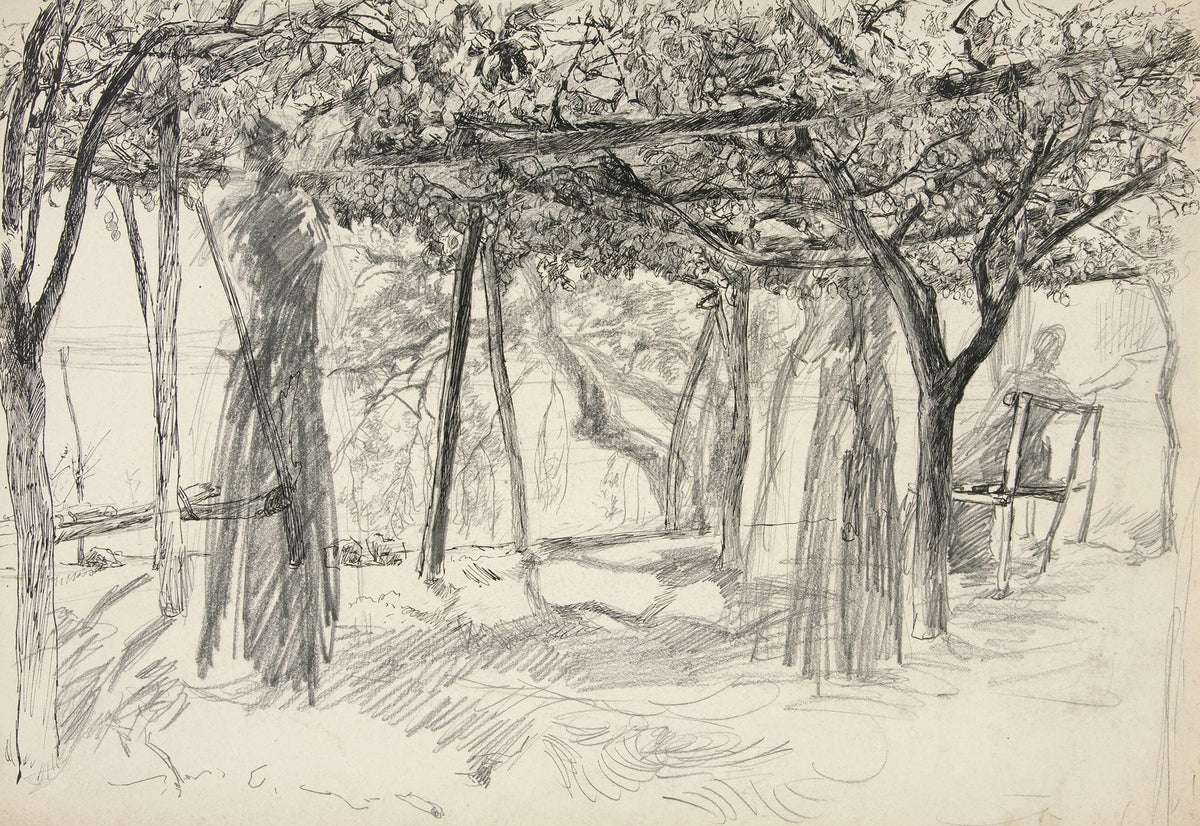 Figures Under An Arbor by Edwin Austin Abbey