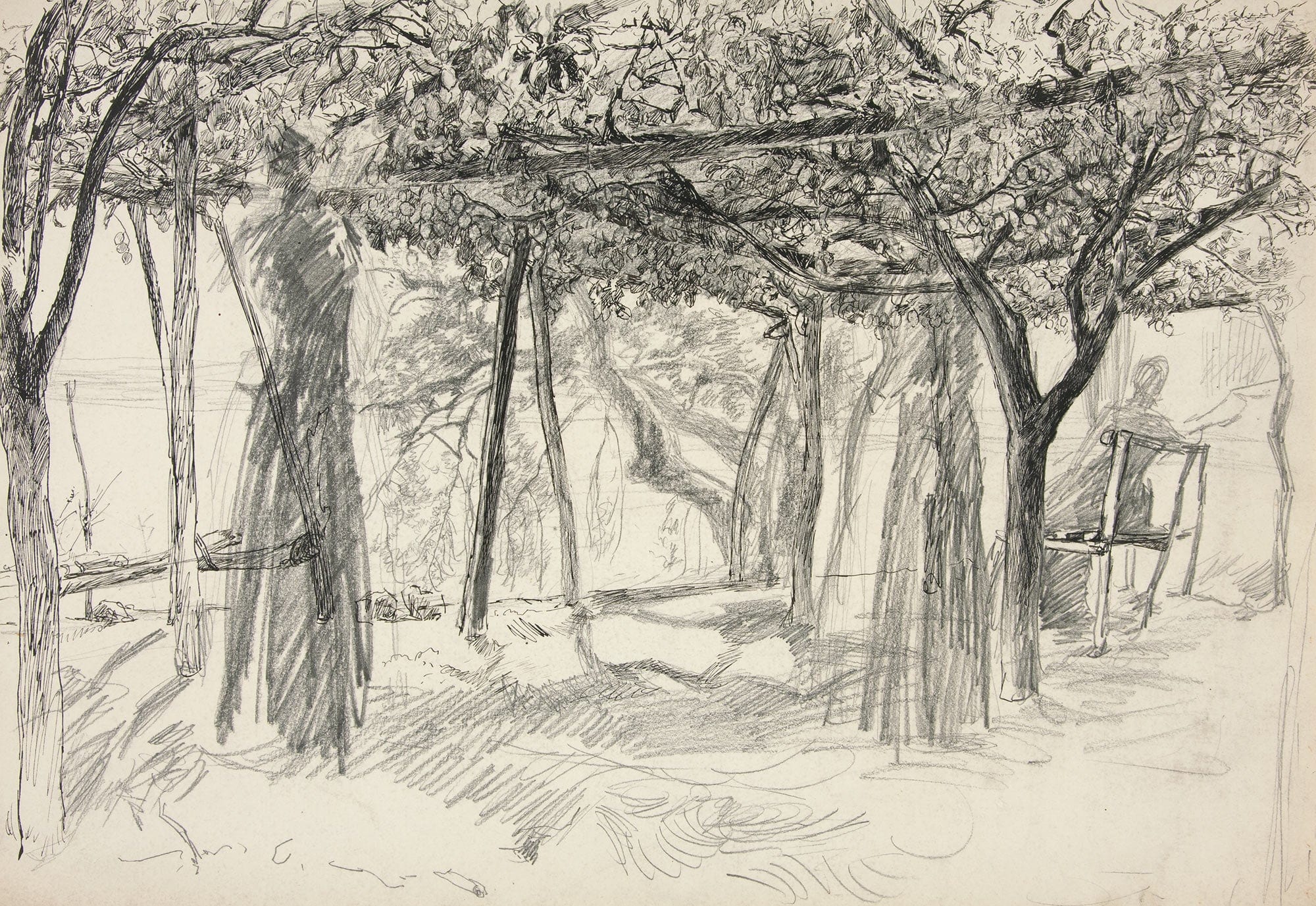 Figures Under An Arbor by Edwin Austin Abbey
