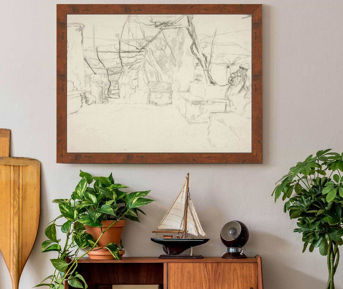 Figures Walking Among Old Ruins by Edwin Austin Abbey