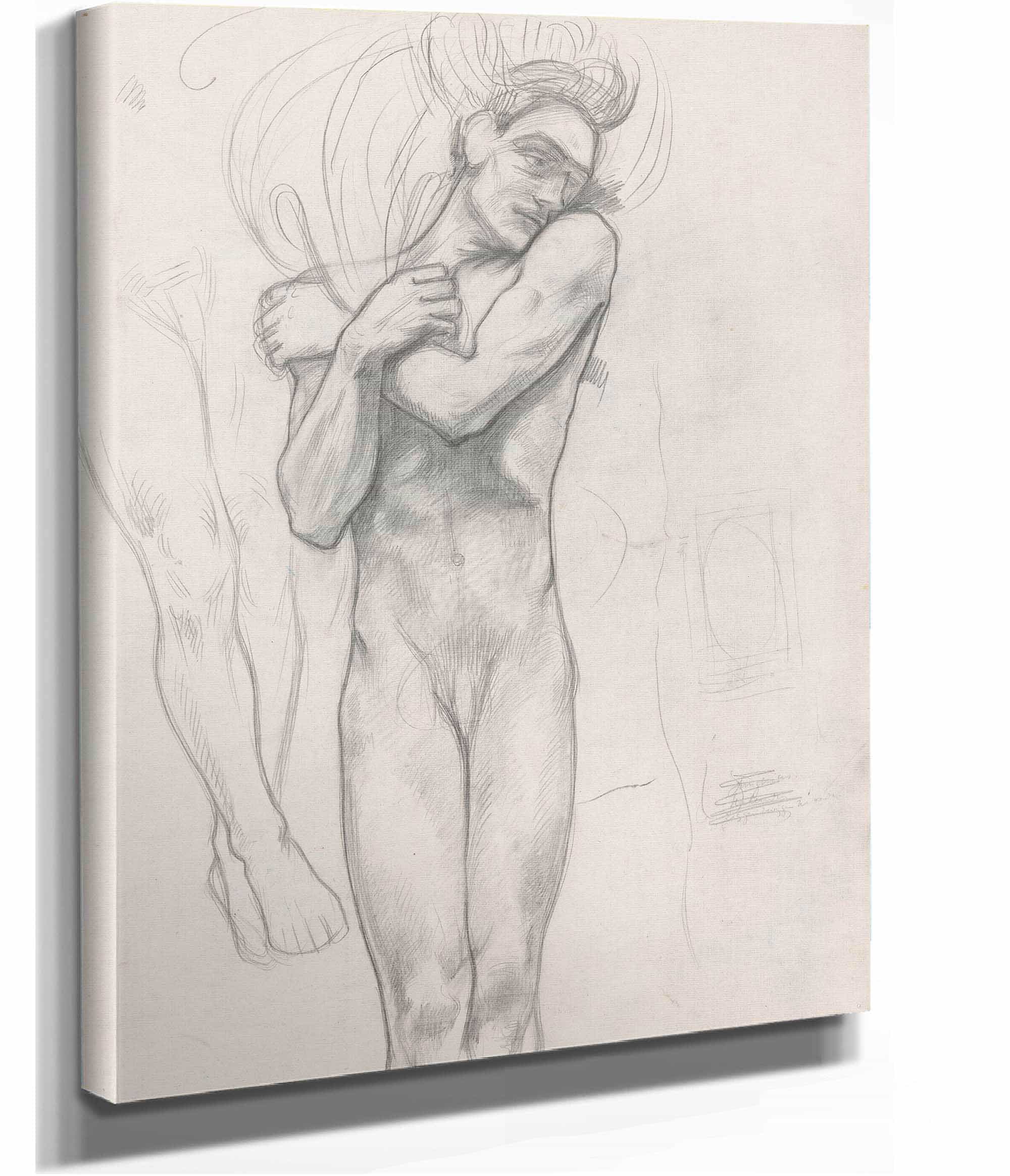 Figuurstudie Voor De Affiche Lucifer Van Vondel  by Richard Nicolaus Roland Holst