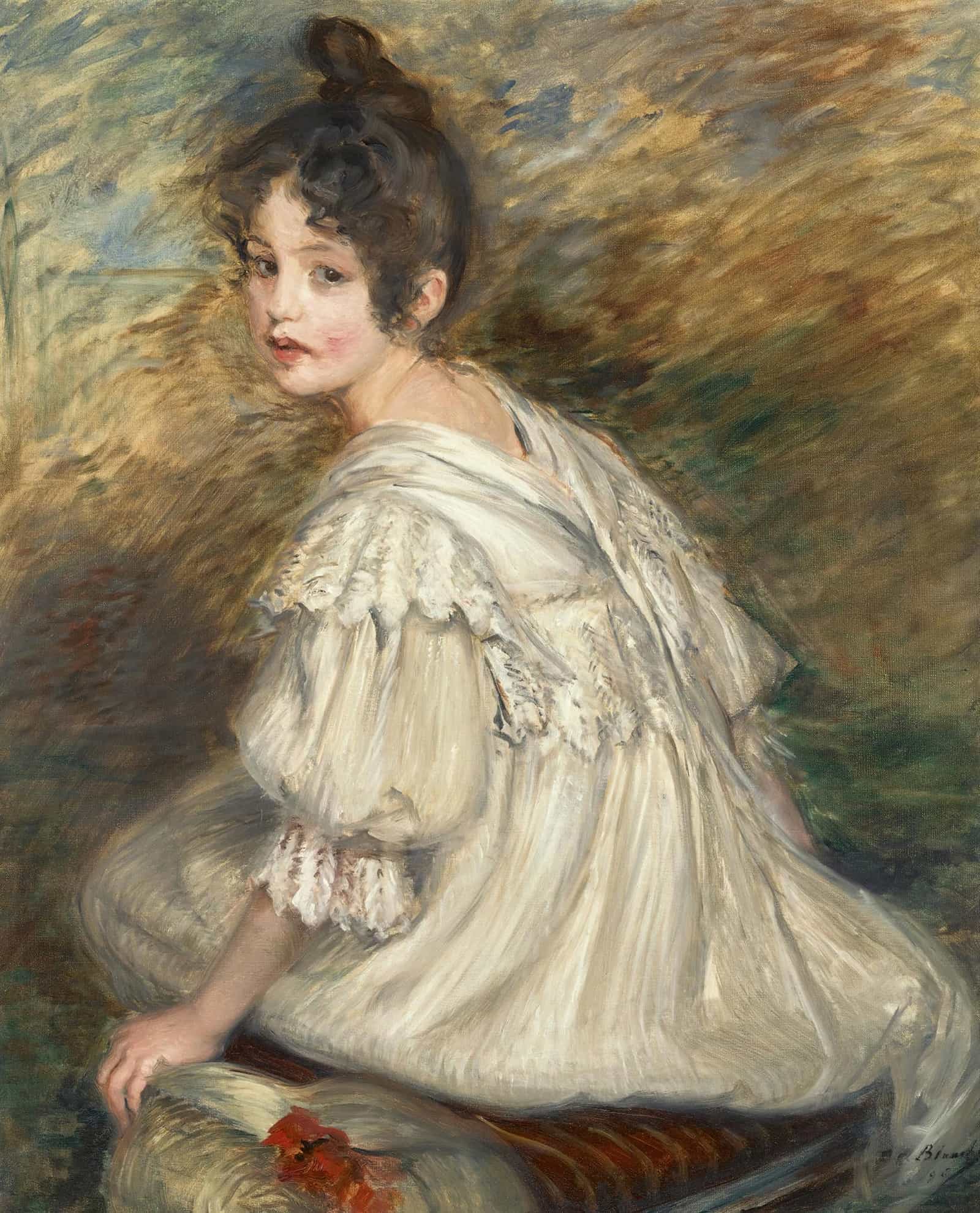 Fille A La Robe Blanche by Jacques Emile Blanche