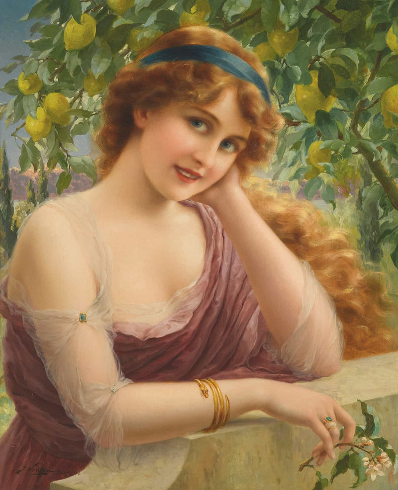 Fille Au Citronnier by Emile Vernon