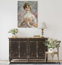 Fille Aux Roses Emile Vernon by Emile Vernon