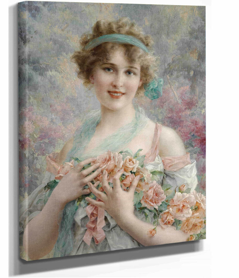 Fille Aux Roses Emile Vernon by Emile Vernon