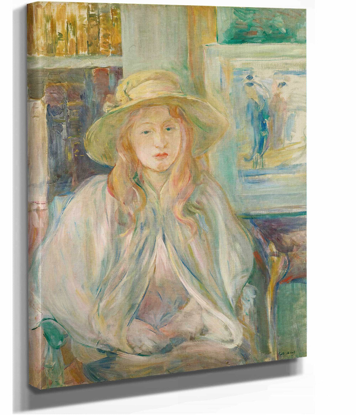 Fillette Au Chapeau De Paille by Berthe Morisot
