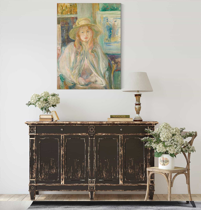 Fillette Au Chapeau De Paille by Berthe Morisot