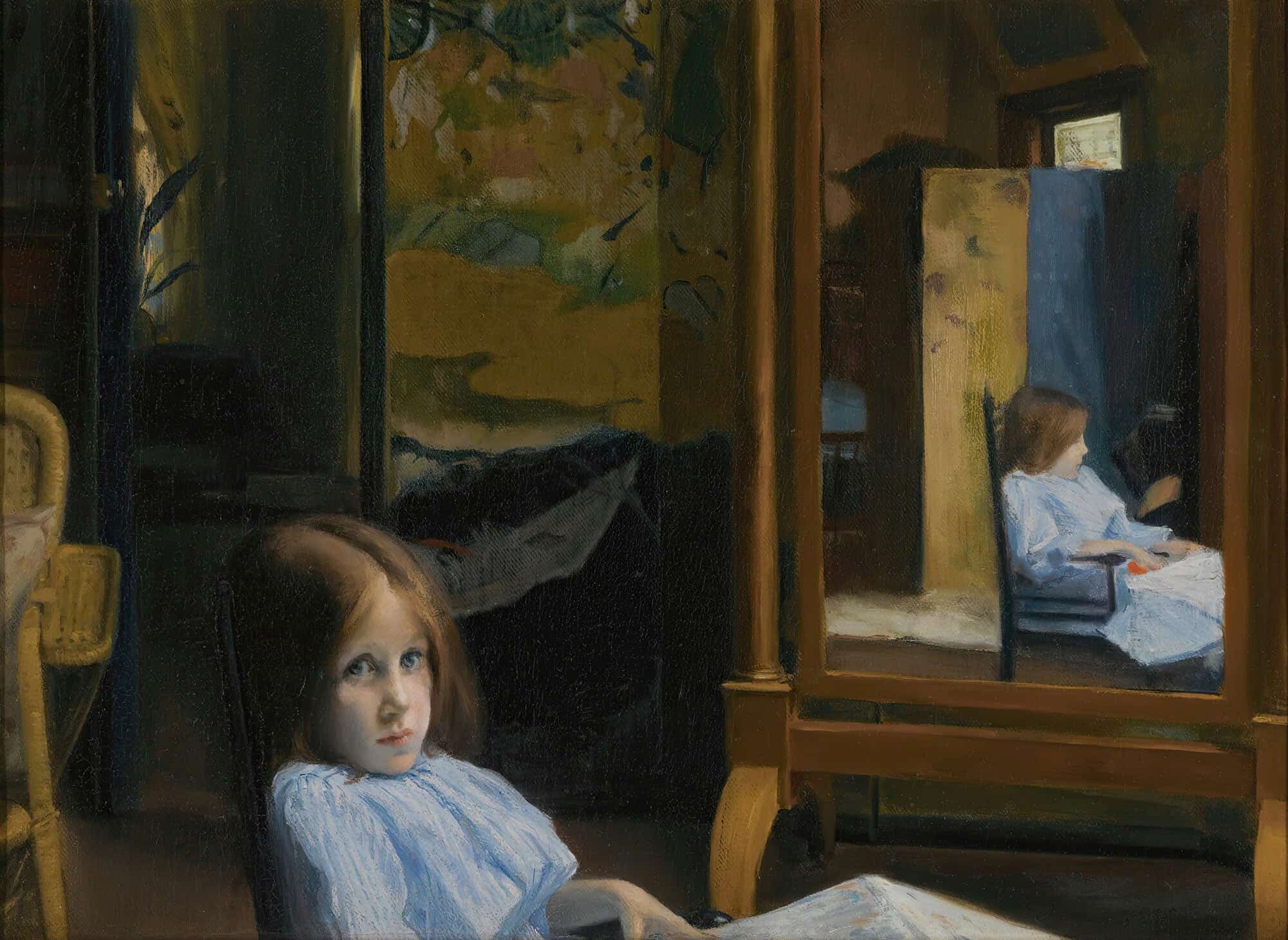 Fillette Lucie Esnault Au Psyche by Jacques Emile Blanche