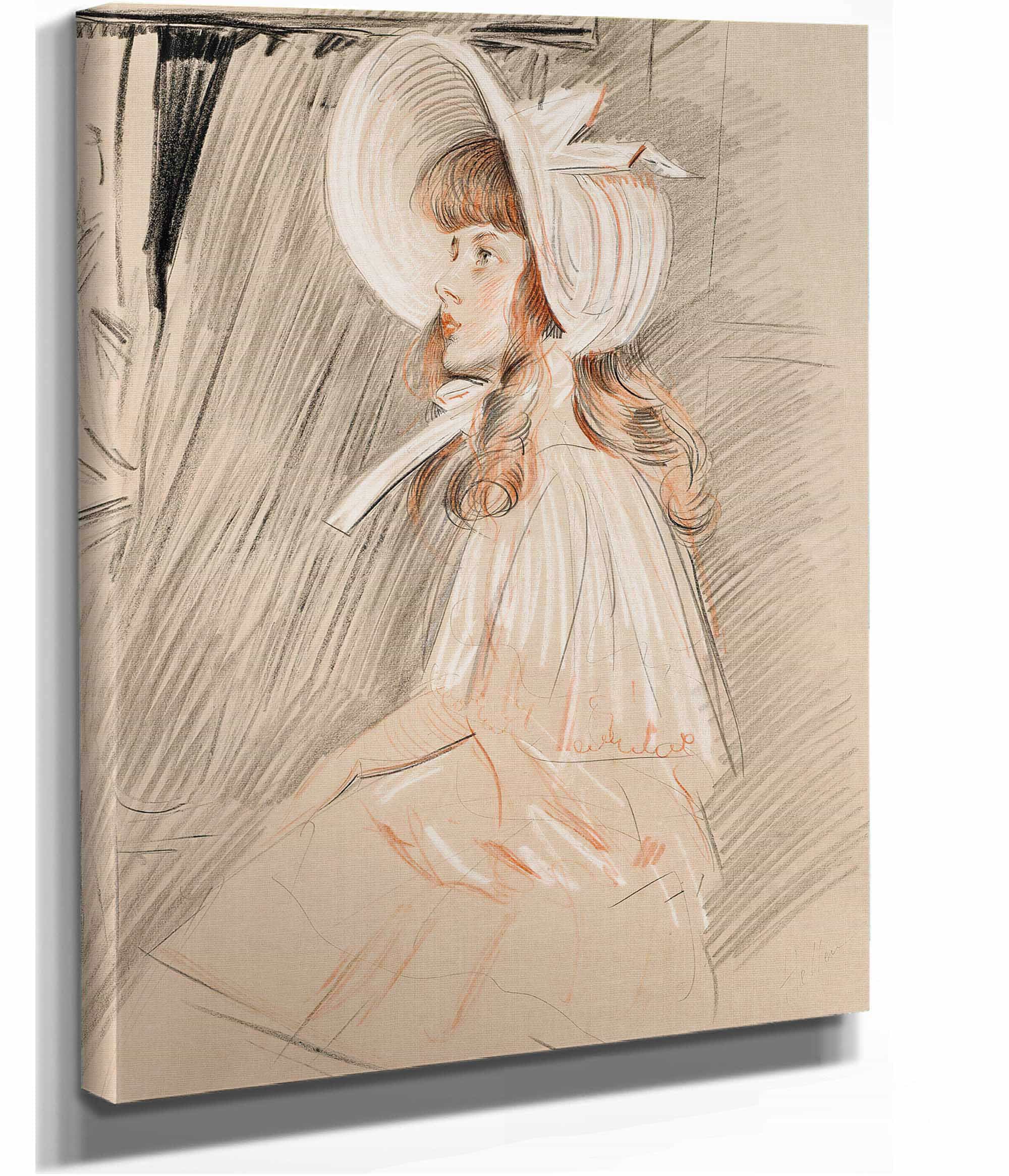 Fillette Regardant Vers Le Haut by Paul Cesar Helleu
