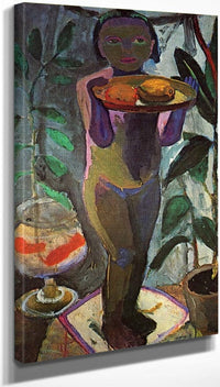 10" x 20" / Canvas Wrap Girl With Fishbowl By Paula Modersohn Becker Fine Art Print