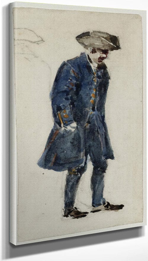 10" x 20" / Canvas Wrap Naval Pensioner By David Cox Fine Art Print