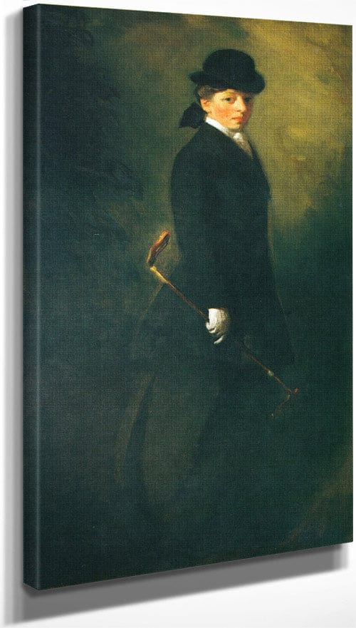 10" x 20" / Canvas Wrap Portrait Of Miss Leora M Dryer In Riding Costume 1902 By Robert Henri Fine Art Print
