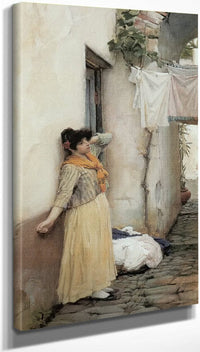 10" x 20" / Canvas Wrap Resting By John Waterhouse Fine Art Print
